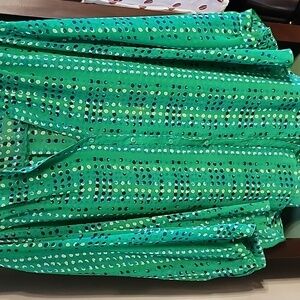 Old Navy XXL Green with Navy and Grey Polkadots